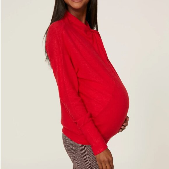 NOM Red Lou Maternity Sweater size small - Picture 2 of 4